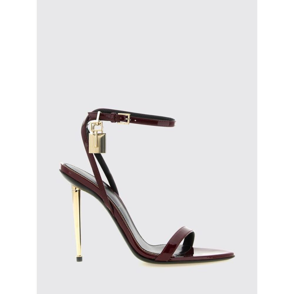 Tom Ford Women Padlock Patent Leather Stiletto Sandals Tom Ford With Lock Detail